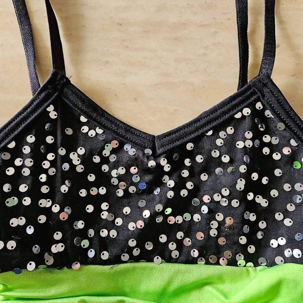 Costume gallery child medium pre loved gorgeous black and neon dance costume jaz - Picture 5 of 10